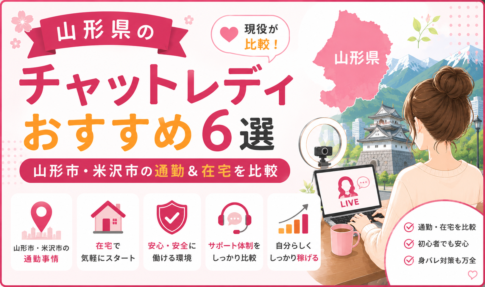 山形県のチャットレディおすすめ6選|山形市・米沢市の通勤&在宅を比較