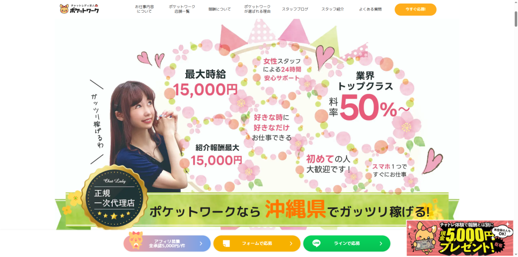 ポケットワーク:沖縄県全域(在宅)