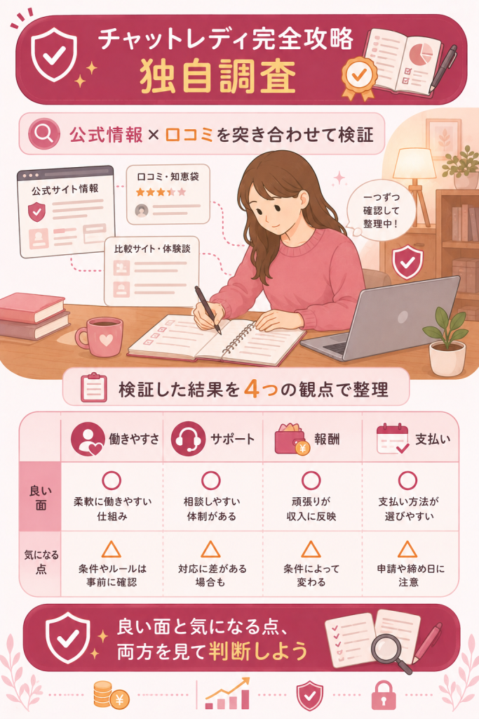 編集部独自の口コミ観点別整理を示す図