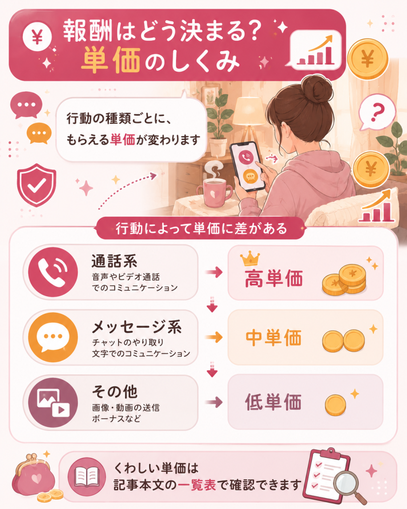 行動ごとに単価が異なる仕組みを示す図