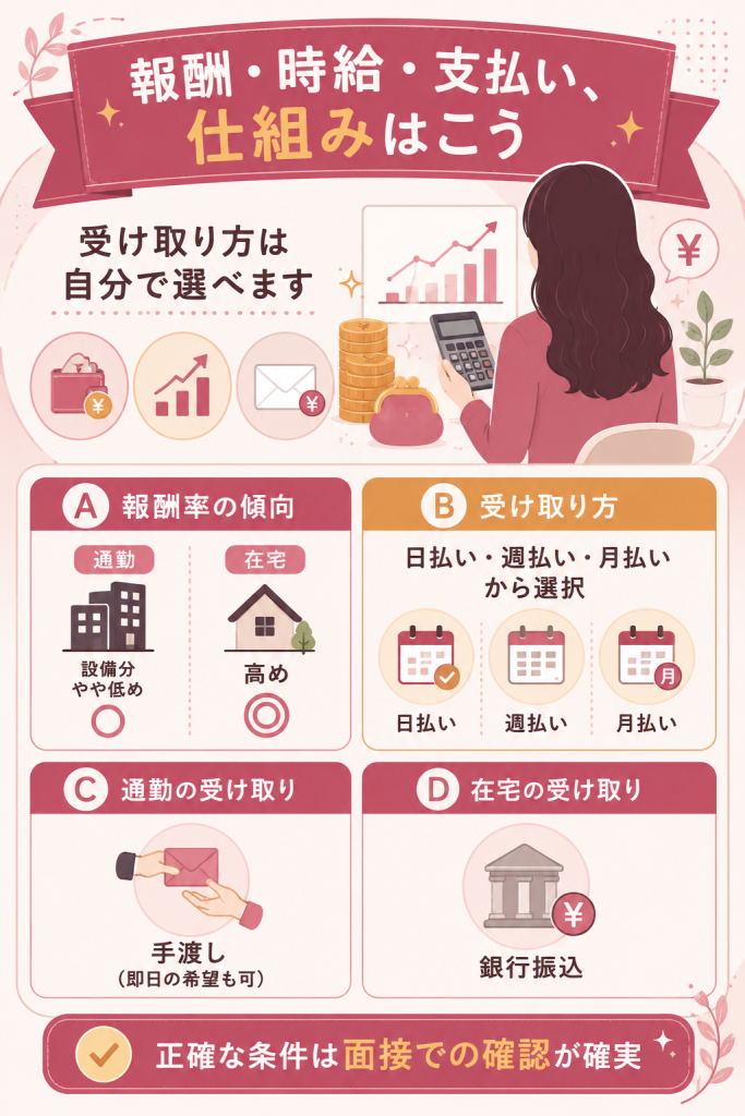 報酬の受け取り方と還元率の傾向を示す図